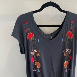 Floral v neck top